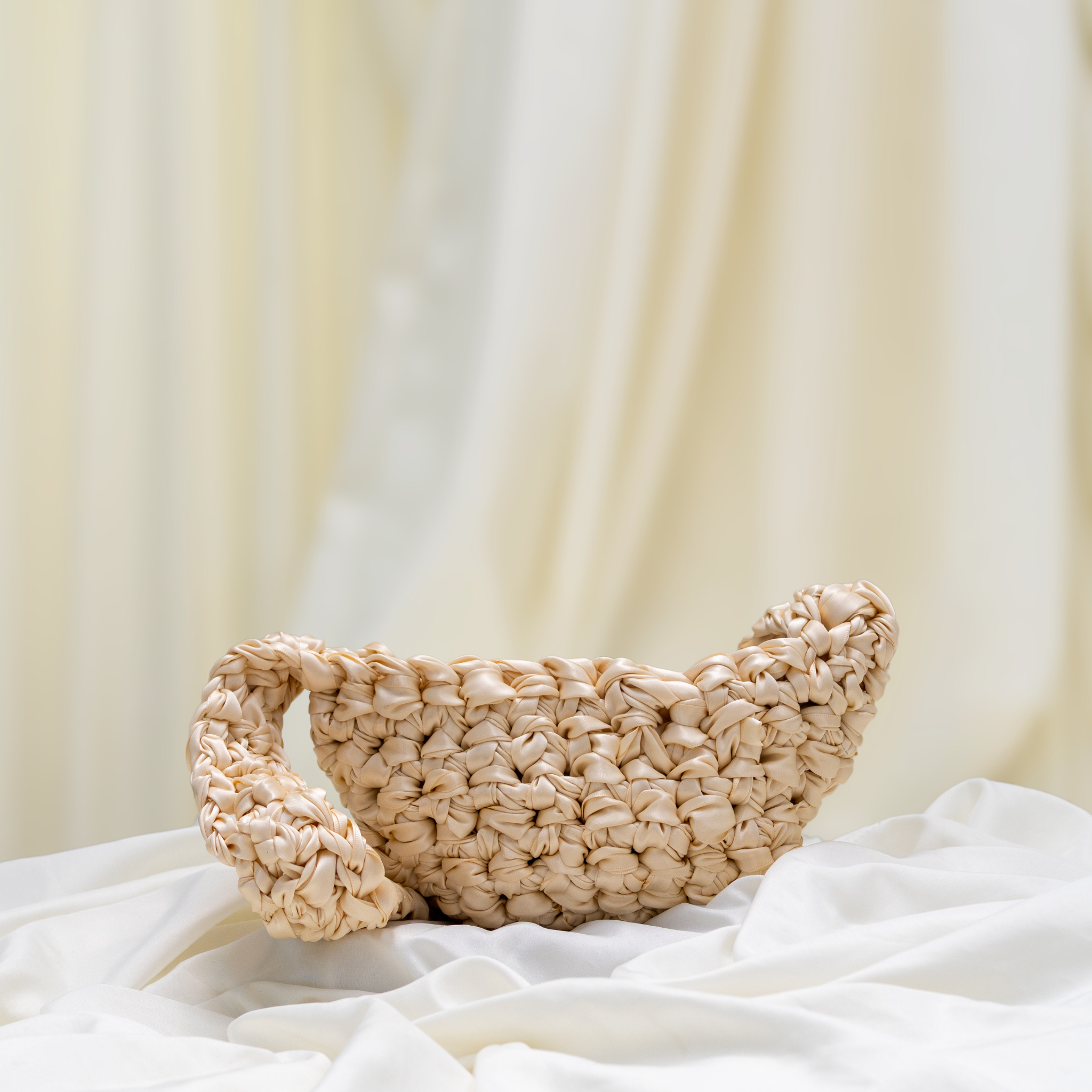 La Camille - Soft Cream Moon Bag